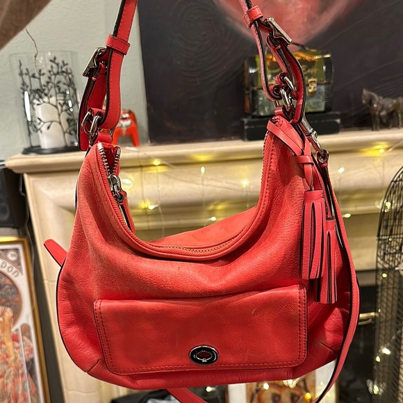 Coach red coral leather Shoulder and crossbody Bag - Picture 3 of 16